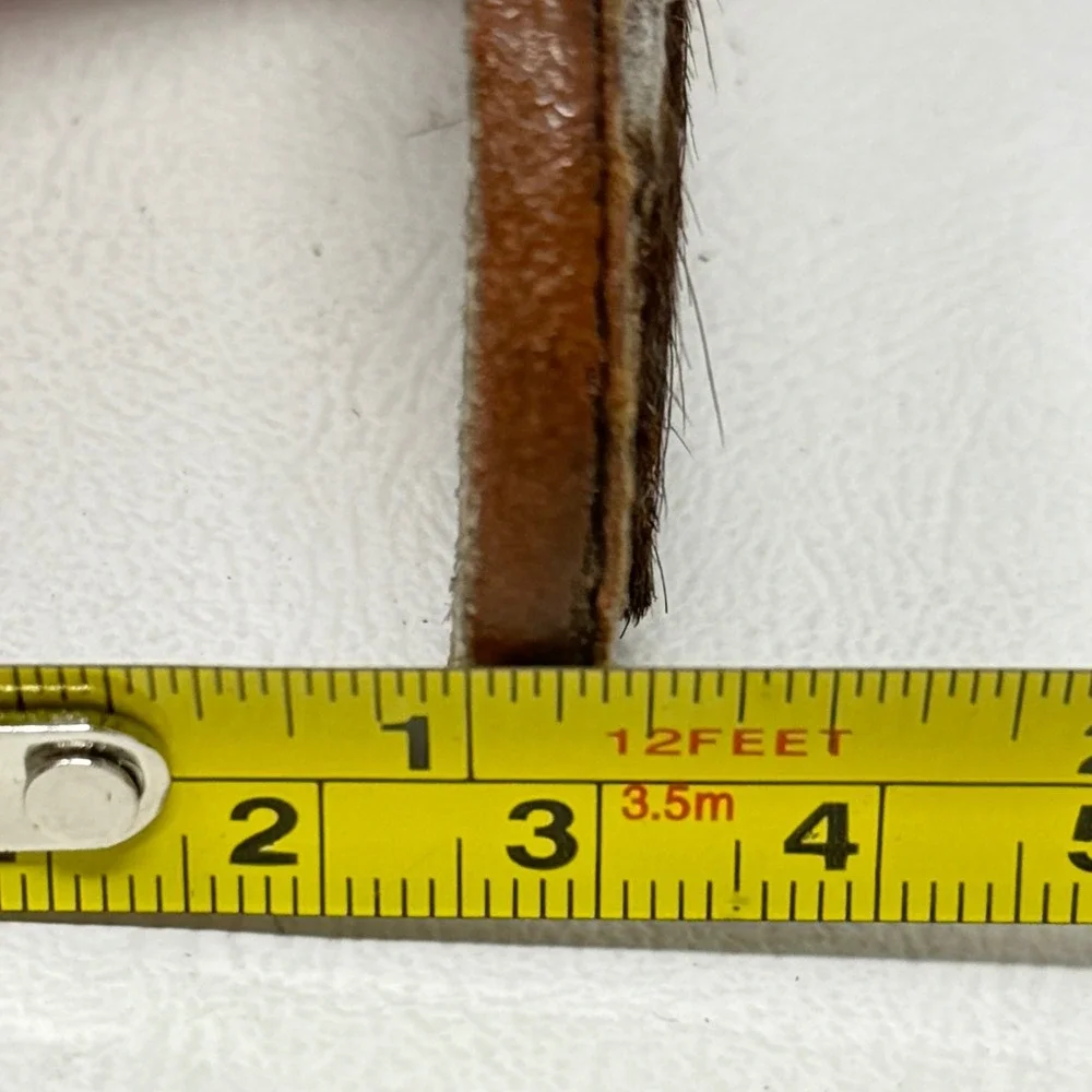 Handmade Vintage Hair on Hide Western Leather Belt New Old Stock Brown 48